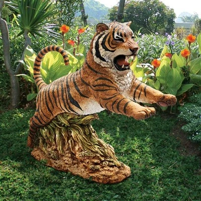 Design Toscano Jungle Cat Leaping Bengal Tiger Statue 3 Design Toscano Jungle Cat Leaping Bengal Tiger Statue