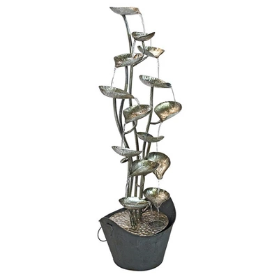 Design Toscano Rain Forest Leaves Cascading Metal Fountain - Silver 5 Design Toscano Rain Forest Leaves Cascading Metal Fountain - Silver - Image 3
