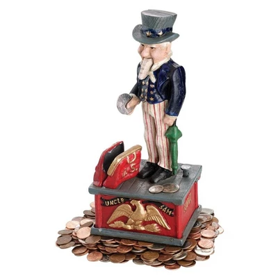 Design Toscano Uncle Sam Cast Iron Mechanical Bank 5 Design Toscano Uncle Sam Cast Iron Mechanical Bank - Image 3