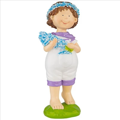 Design Toscano Bluebonnet Twins Springtime Child Garden Statue: Juliette Girl 4 Design Toscano Bluebonnet Twins Springtime Child Garden Statue: Juliette Girl - Image 2