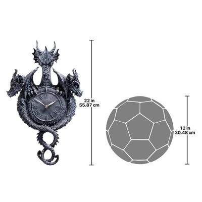 Design Toscano Past, Present, Future Sculptural Dragon Wall Clock 3 Design Toscano Past, Present, Future Sculptural Dragon Wall Clock
