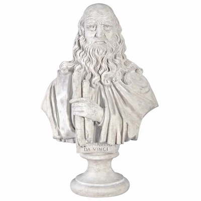 Design Toscano Leonardo Da Vinci Grand-Scale Sculptural Bust 3 Design Toscano Leonardo Da Vinci Grand-Scale Sculptural Bust