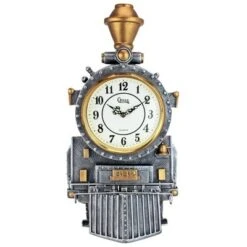 Design Toscano Casey Jones Steam Locomotive Train Sculptural Wall Clock