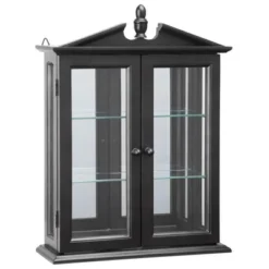 Design Toscano Amesbury Manor Hardwood Wall Curio Cabinet: Ebony Black Finish -Design Toscano Store GUEST 37a49695 434d 4746 b2de 1d1cb59dec04