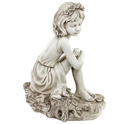 Design Toscano Pausing By The Pond Little Girl Garden Statue 7 Design Toscano Pausing By The Pond Little Girl Garden Statue - Image 5