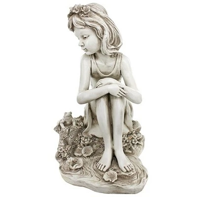 Design Toscano Pausing By The Pond Little Girl Garden Statue 4 Design Toscano Pausing By The Pond Little Girl Garden Statue - Image 2