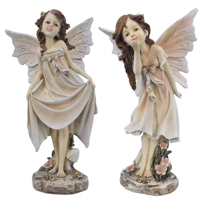 Design Toscano Wildflower Meadows Fairies Garden Statues: Set Of Two 3 Design Toscano Wildflower Meadows Fairies Garden Statues: Set Of Two