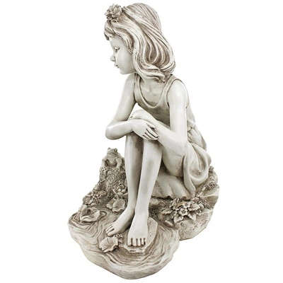 Design Toscano Pausing By The Pond Little Girl Garden Statue 9 Design Toscano Pausing By The Pond Little Girl Garden Statue - Image 7