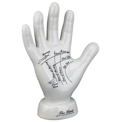 Design Toscano Porcelain Palmistry Hand 3 Design Toscano Porcelain Palmistry Hand