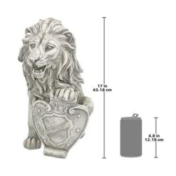Design Toscano Roaring Beasts Of Castello Di Rocca Lion Sentinel Statue: Left Paw Up -Design Toscano Store GUEST 6511b897 3943 48a4 9ee2 f8add4bed215