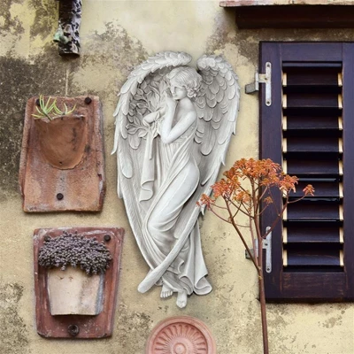 Design Toscano Santa Croce Angel Wall Sculptures - Off-White 3 Design Toscano Santa Croce Angel Wall Sculptures - Off-White