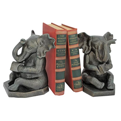 Design Toscano Educated Elephant Cast Iron Bookend: Single 6 Design Toscano Educated Elephant Cast Iron Bookend: Single - Image 4