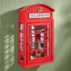 Design Toscano Piccadilly Circus British Telephone Booth Wall Curio Cabinet
