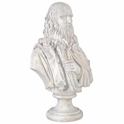Design Toscano Leonardo Da Vinci Grand-Scale Sculptural Bust 4 Design Toscano Leonardo Da Vinci Grand-Scale Sculptural Bust - Image 2