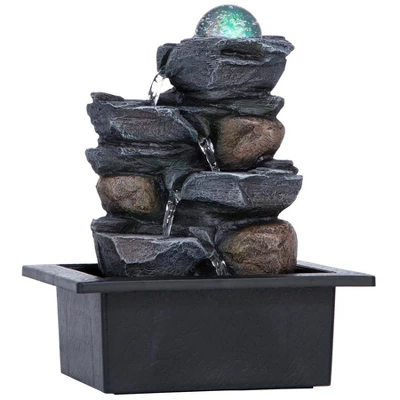 Design Toscano Spinning Orb Calming Tabletop Waterfall Fountain 3 Design Toscano Spinning Orb Calming Tabletop Waterfall Fountain - Image 2