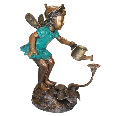 Design Toscano Francine, The Fairy Gardener Cast Bronze Garden Statue 4 Design Toscano Francine, The Fairy Gardener Cast Bronze Garden Statue - Image 2
