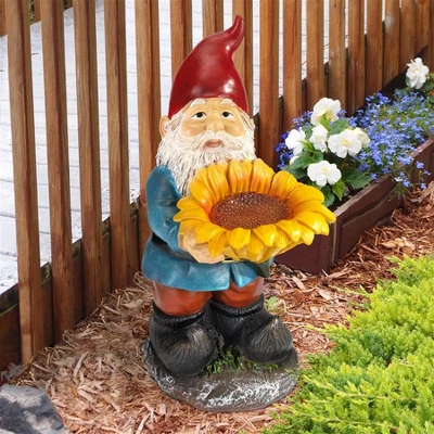 Design Toscano Sunflower Sammy Garden Gnome Statue - Multicolored 3 Design Toscano Sunflower Sammy Garden Gnome Statue - Multicolored