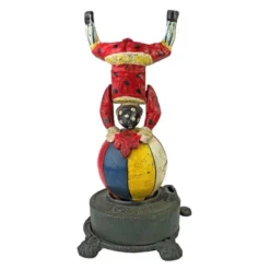 Design Toscano Spinning Acrobat Clown On Globe Authentic Iron Mechanical Bank -Design Toscano Store GUEST a2426497 b6fc 42fd 8ad6 1d0f3fe6ef47