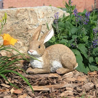 Design Toscano Bashful, The Bunny, Lying Down Garden Rabbit Statue - Brown 3 Design Toscano Bashful, The Bunny, Lying Down Garden Rabbit Statue - Brown