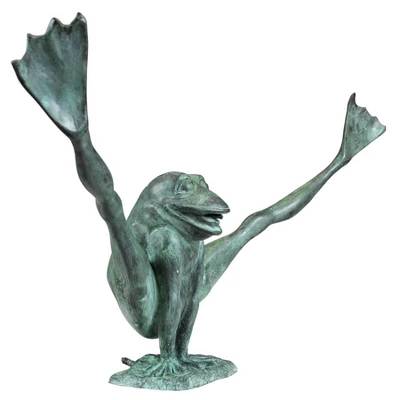 Design Toscano Crazy Legs, Leap Frog Bronze Garden Statue: Large 3 Design Toscano Crazy Legs, Leap Frog Bronze Garden Statue: Large