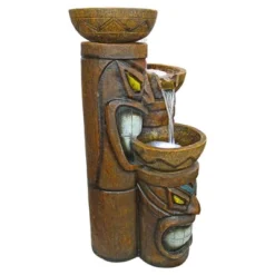 Design Toscano Cascading Aloha Tiki Three-Bowl Garden Fountain - Multicolored -Design Toscano Store GUEST b08c5c2a d734 4e56 baa2 a2cfcff3219e