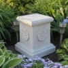 Design Toscano English Rosette Garden Sculptural Plinth: Large -Design Toscano Store GUEST b27305e9 5e47 44cc 873e a5a3f1adf49a
