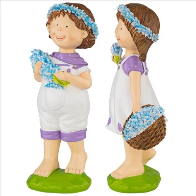 Design Toscano Bluebonnet Twins Springtime Children Garden Statues: Set Of Two 8 Design Toscano Bluebonnet Twins Springtime Children Garden Statues: Set Of Two - Image 6