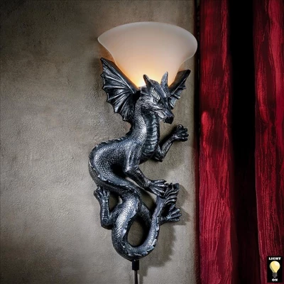 Design Toscano Heraldic Dragon Of Ravenscraig Castle Illuminated Wall Sculptures: Set Of Two 9 Design Toscano Heraldic Dragon Of Ravenscraig Castle Illuminated Wall Sculptures: Set Of Two - Image 7