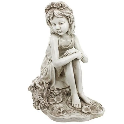 Design Toscano Pausing By The Pond Little Girl Garden Statue 3 Design Toscano Pausing By The Pond Little Girl Garden Statue