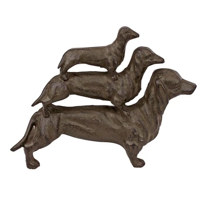 Design Toscano Stacked Hot Dogs Dachshund Cast Iron Statue 4 Design Toscano Stacked Hot Dogs Dachshund Cast Iron Statue - Image 2