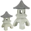 Design Toscano Pagoda Lantern Sculpture: Set Of Medium And Large