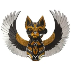Design Toscano Goddess Bastet, Winged Protector Of The People Cat Wall Sculpture