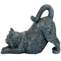 Design Toscano Playful Cat Stretching Statue - Gray -Design Toscano Store GUEST f6211418 4d11 43b1 8de3 2a19d9b0a5f0