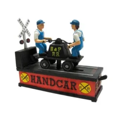 Design Toscano Railroad Handcar Collectors' Die Cast Iron Mechanical Coin Bank -Design Toscano Store GUEST f84696e2 b4dd 4718 8c47 b9e51ee371fb
