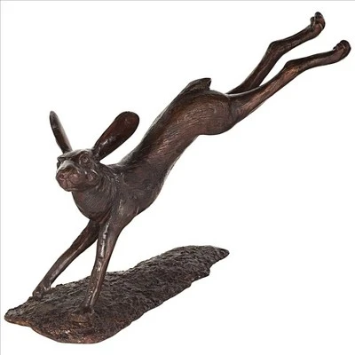 Design Toscano Leaping Hare, Jumping Rabbit Cast Bronze Garden Statue 3 Design Toscano Leaping Hare, Jumping Rabbit Cast Bronze Garden Statue